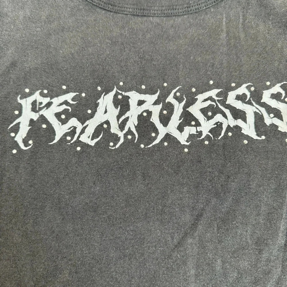 Y2K fearless adorable old English tee with rhinestone S - Picture 4 of 5
